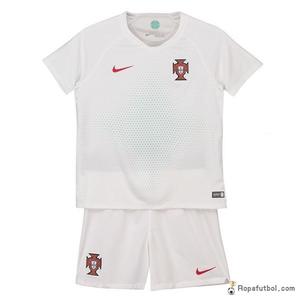 Camiseta Portugal Replica Segunda Ropa Niños 2018 Blanco